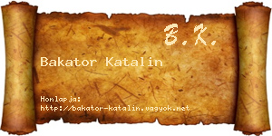 Bakator Katalin névjegykártya